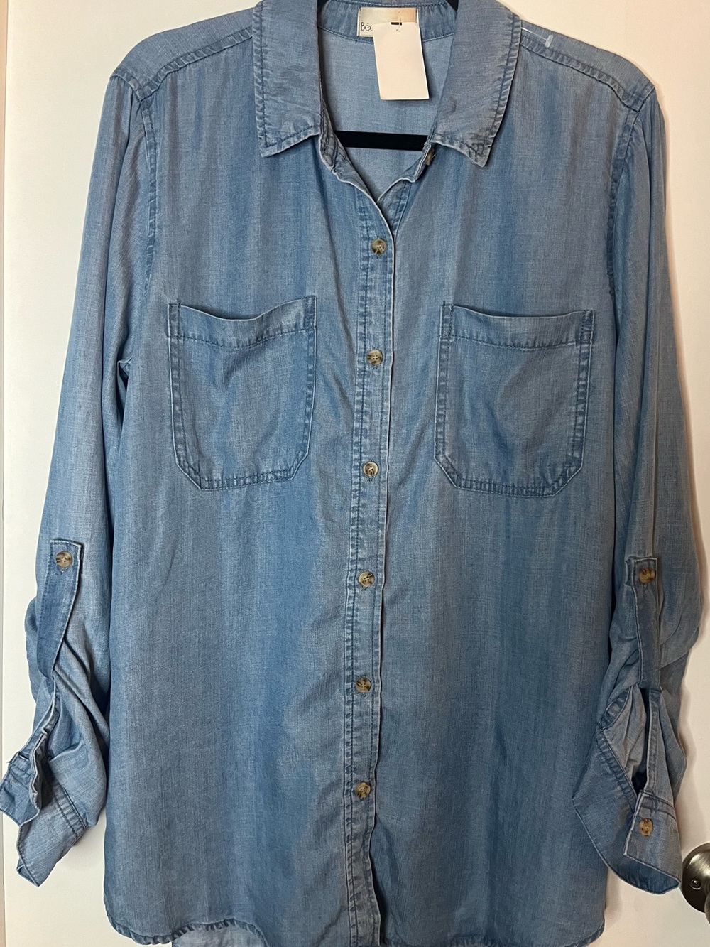 Becool Light Blue Long Sleeve Denim Shirt - Women